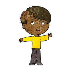 cartoon boy with growth on head