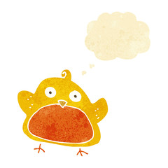 cartoon bird with thought bubble