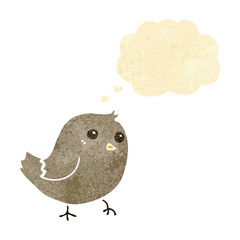 cartoon bird with thought bubble