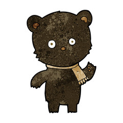 cartoon waving black bear