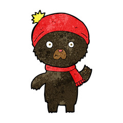 cartoon waving black bear