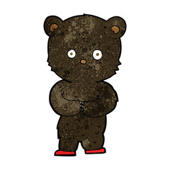 cartoon teddy black bear cub