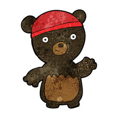 cartoon black bear wearing hat