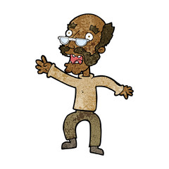 cartoon frightened old man