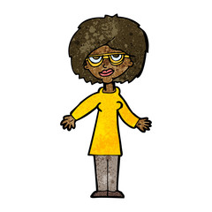 cartoon woman wearing glasses