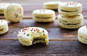 Colorful decorated easter macarons
