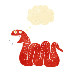 cartoon snake with thought bubble