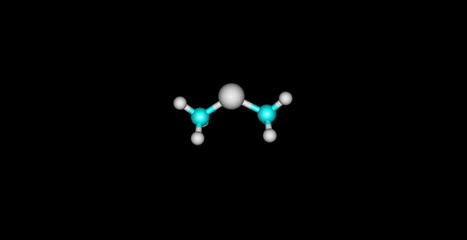 Dimethylmercury molecular structure on black background