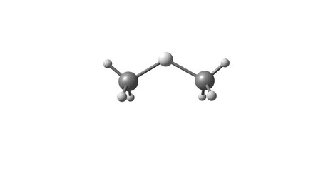 Dimethylmercury molecular structure on white background