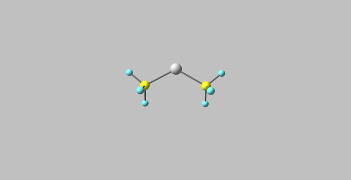 Dimethylmercury Molecular Structure On Grey Background