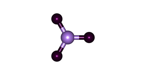 Sulfur trioxide molecular structure on white background