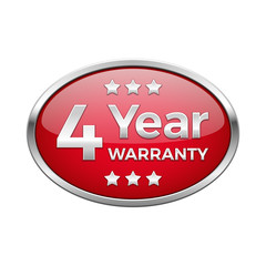 Red warranty button in silver frame