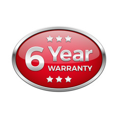 Red warranty button in silver frame