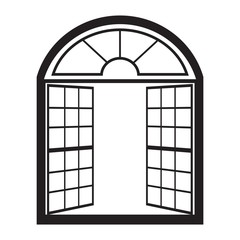 open window outline vector