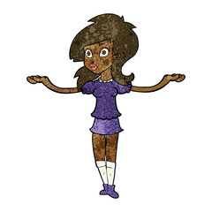 cartoon confused pretty girl