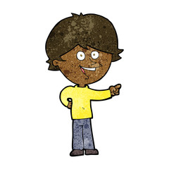 cartoon boy laughing and pointing