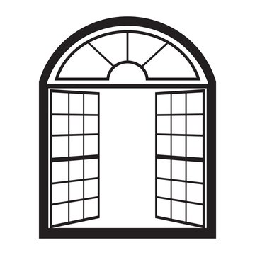 open window outline vector