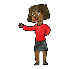 cartoon woman explaining