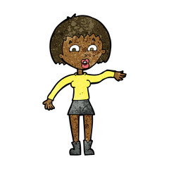 cartoon surprised woman