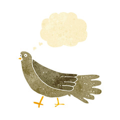 cartoon bird with thought bubble