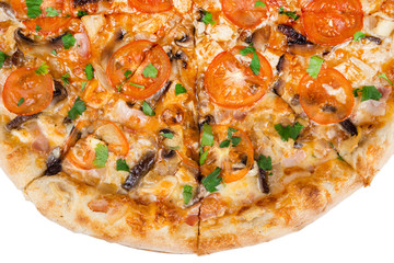 fresh hot fast food slices of pizza