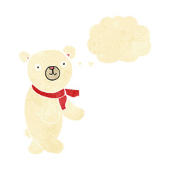 cute cartoon polar teddy bear with thought bubble