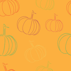 vector seamless background with colorful pumpkins