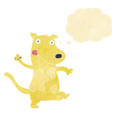 cartoon happy dog with thought bubble