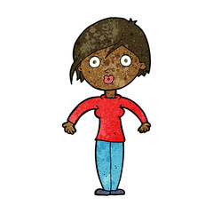 cartoon surprised woman