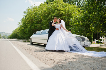 wedding couple background limousine