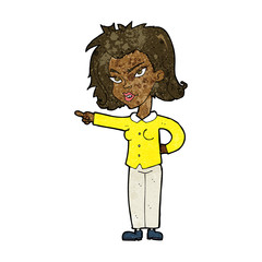 cartoon woman pointing