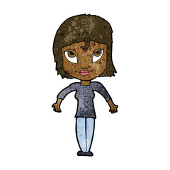 cartoon girl shrugging shoulders