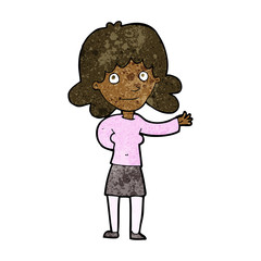 cartoon friendly woman
