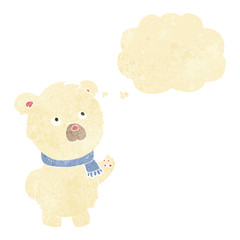 cartoon cute polar bear with thought bubble