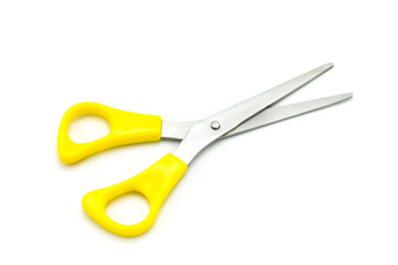 Scissors on white background