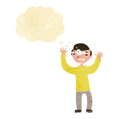 cartoon man with eyes popping out of head with thought bubble