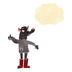 cartoon funny werewolf with thought bubble