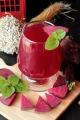 Fresh juicy beetroot and juice.