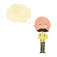 cartoon grandfather with thought bubble
