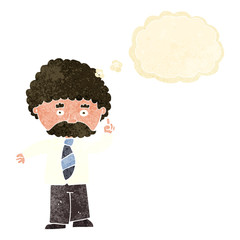cartoon teacher with thought bubble
