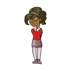 cartoon pretty girl tilting head