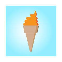 ice cream cone color vector illustration on radial blur background