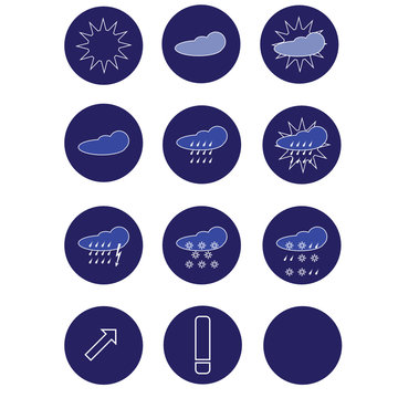 weather forecast icon buttons color vector illustration © renatas76