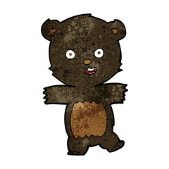 cartoon cute black bear cub