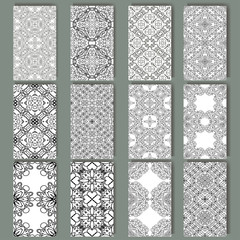 Set of cards for any kind of design. Pattern in retro style with