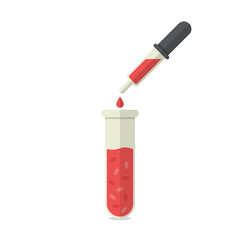 Test tube with blood and pipette