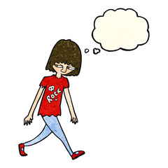 cartoon teenager with thought bubble