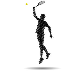 Man serve silhouette vector illustration