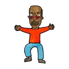 cartoon old man waving arms