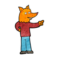 cartoon fox man pointing